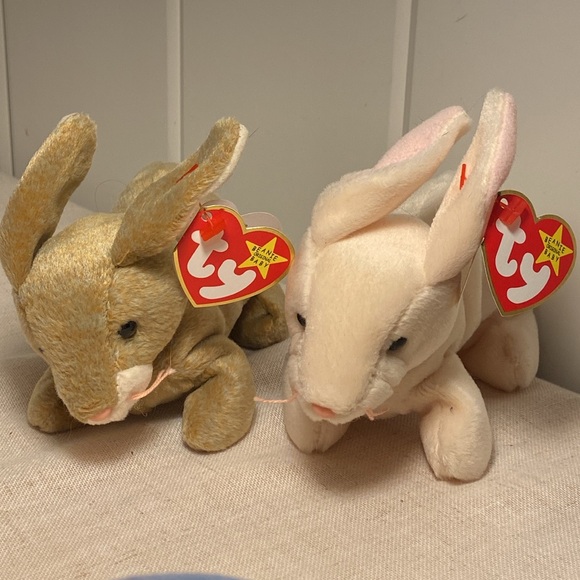 90s Ty Beanie Babies bunny rabbits Nibby Nibbler Bunny Rabbit Retired 1990s LOT - Picture 2 of 16